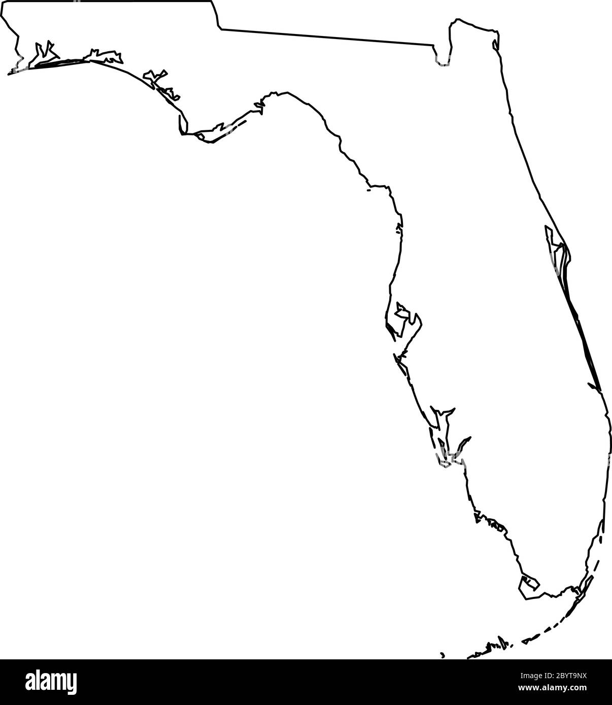 Florida Map Outline Hi res Stock Photography And Images Alamy