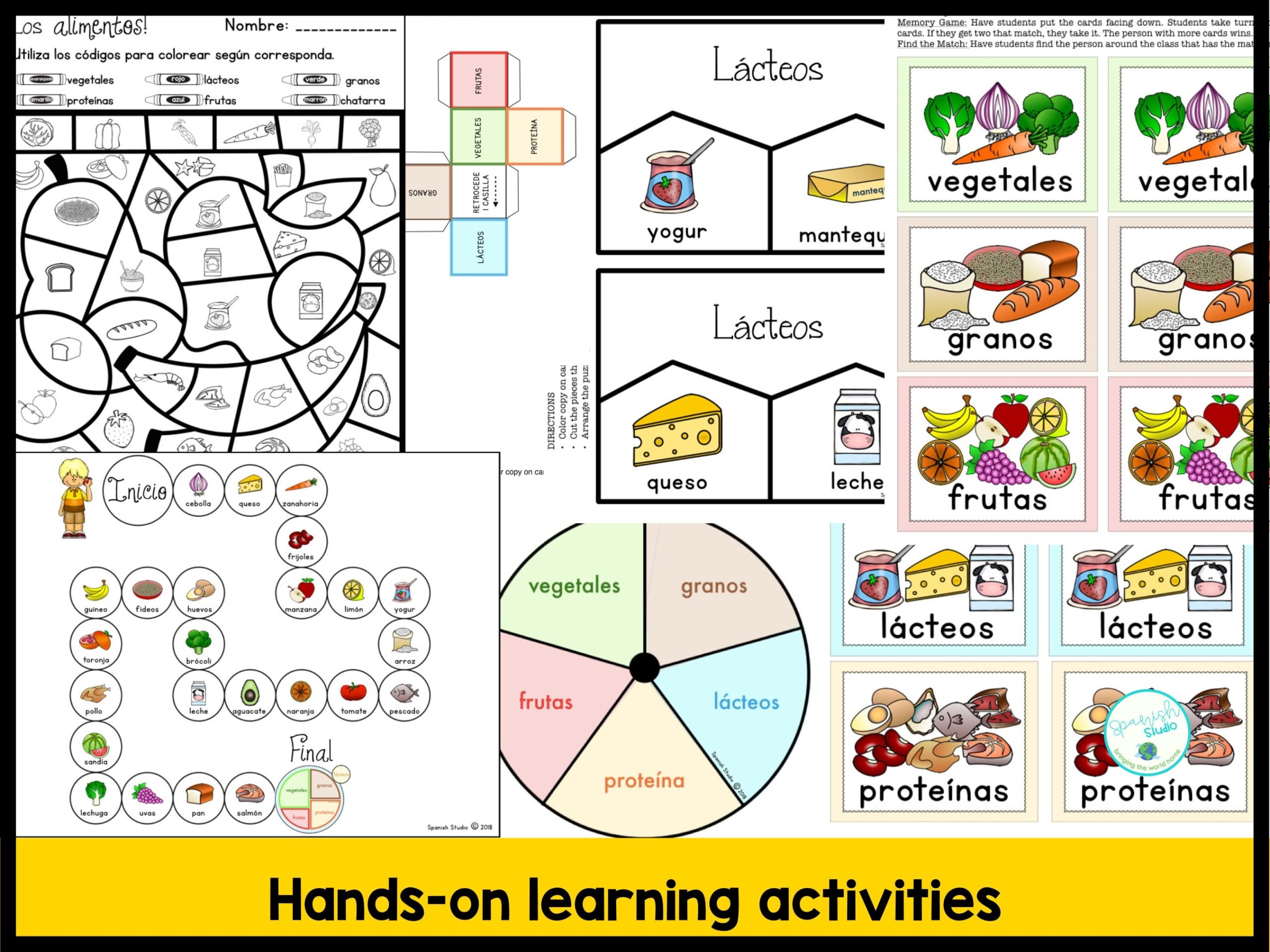 Free Printable Worksheets Foods In Spanish