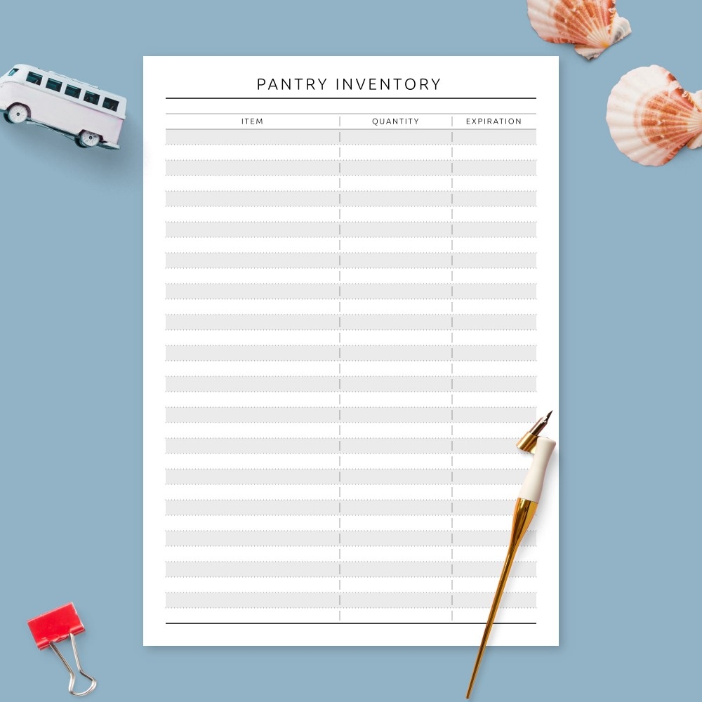 Free Printable Blank Food Inventory
