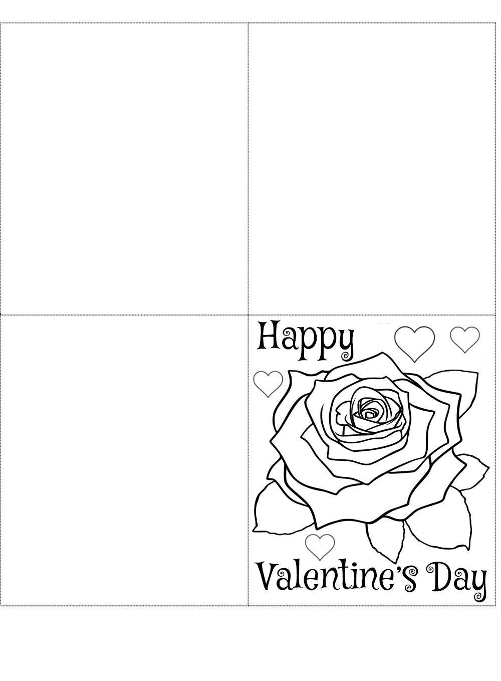 Four Fold Valentine s Card Blank Rose Rooftop Post Printables Four Fold Valentine s Card Blank Rose Rooftop Post Printables