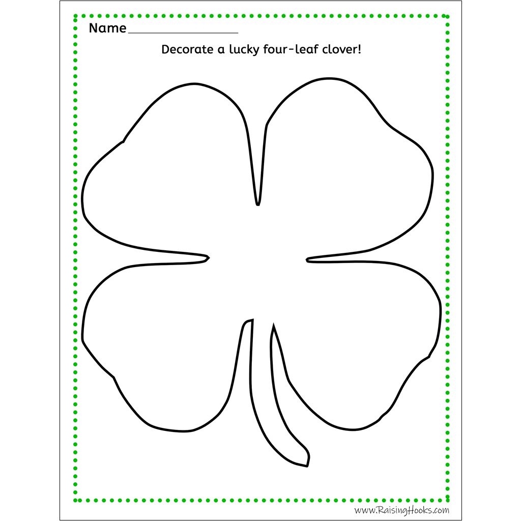 Four Leaf Clover Worksheet Raising Hooks