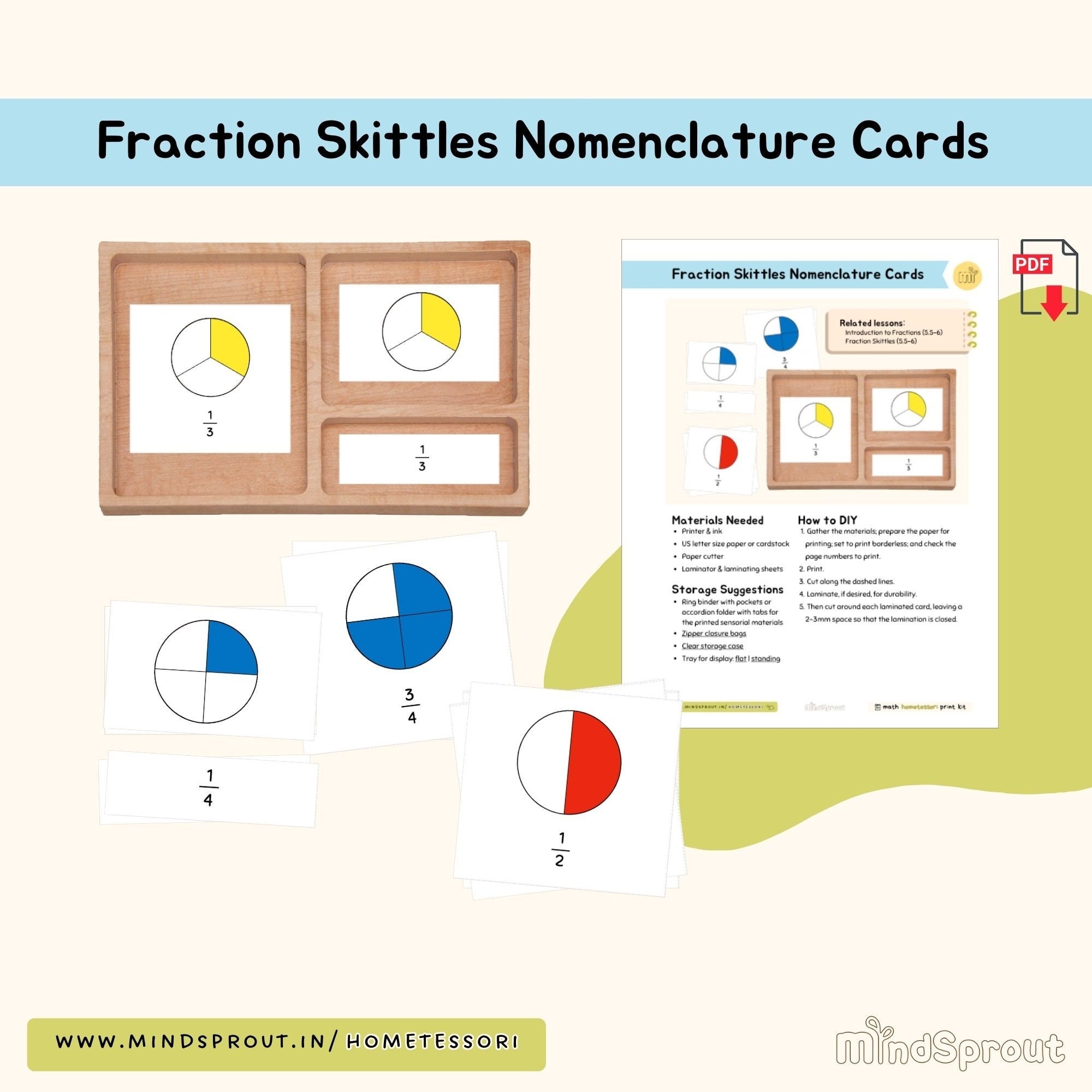 Fraction Skittles Nomenclature Cards Montessori Material Math Extension Activity Primary Montessori Fractions Lower Elementary Printable Etsy