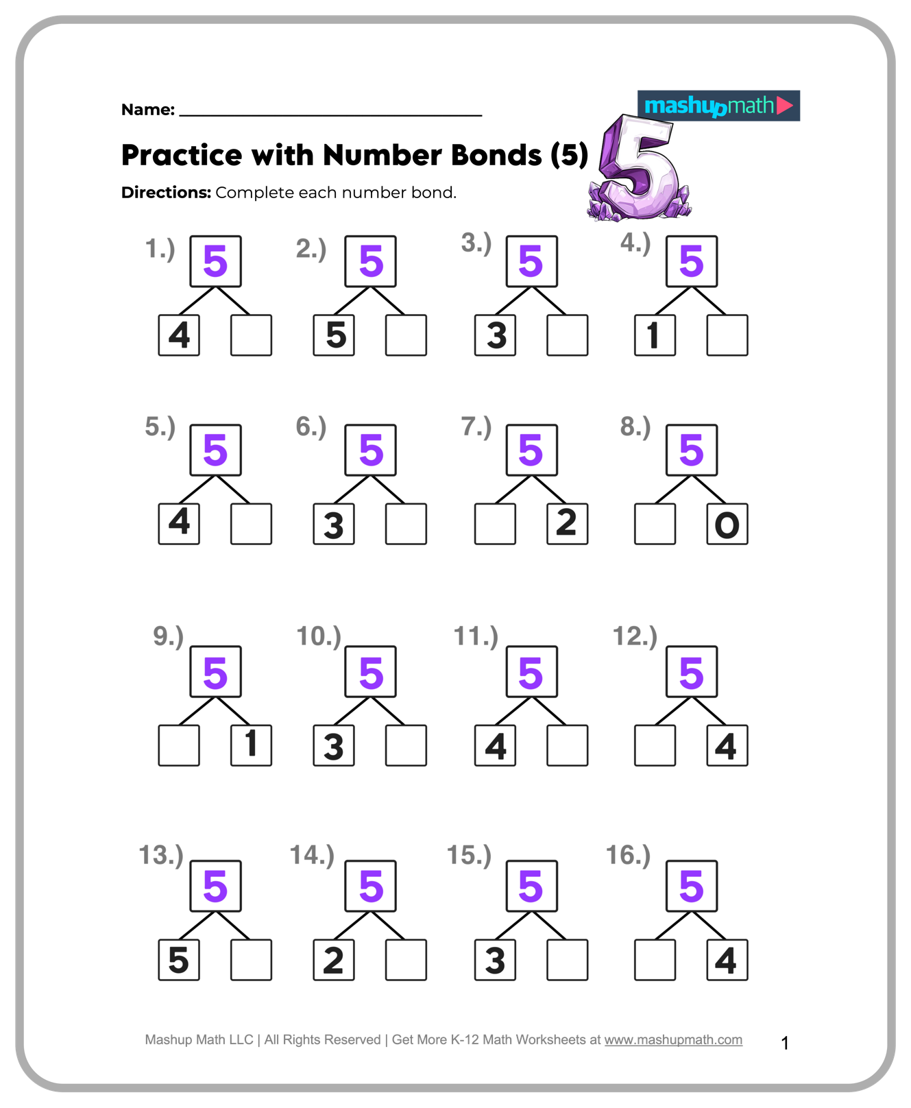Free 2nd Grade Math Worksheets Printable W Answers Mashup Math