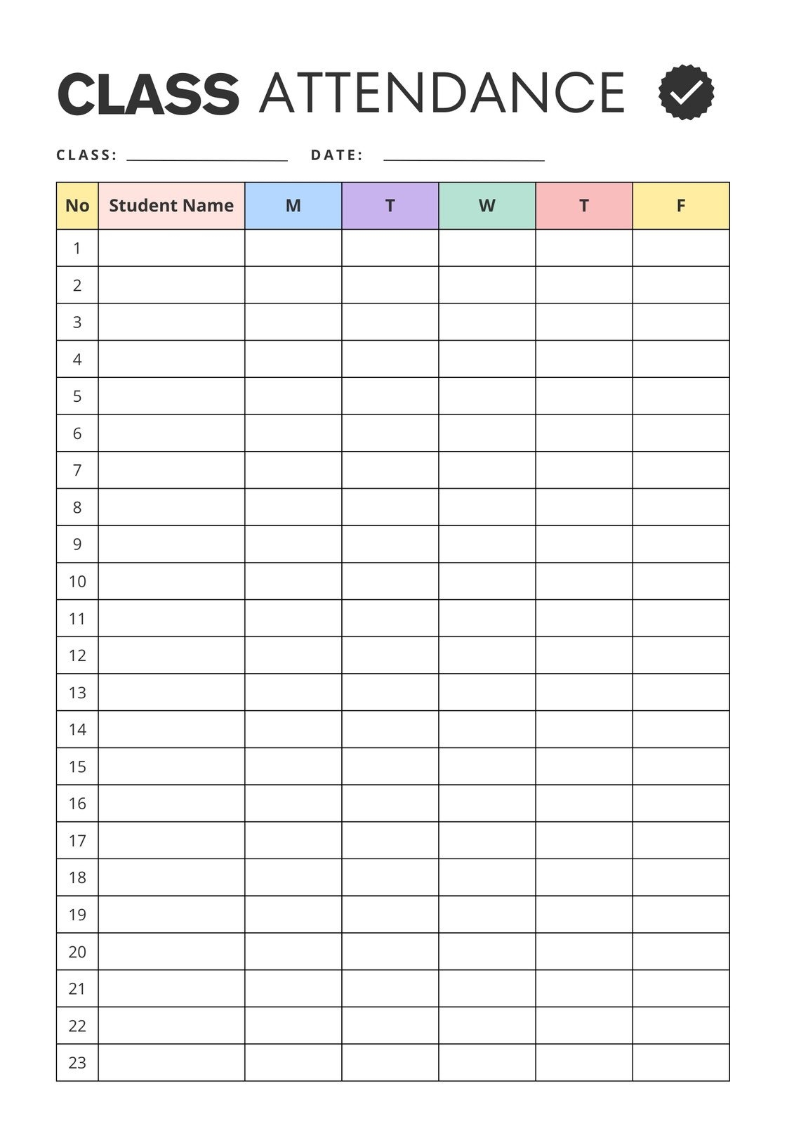 Free And Customizable Attendance Templates Free And Customizable Attendance Templates