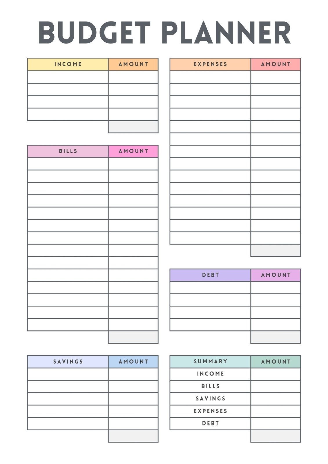 Free Printable Simple Home Budget Worksheet