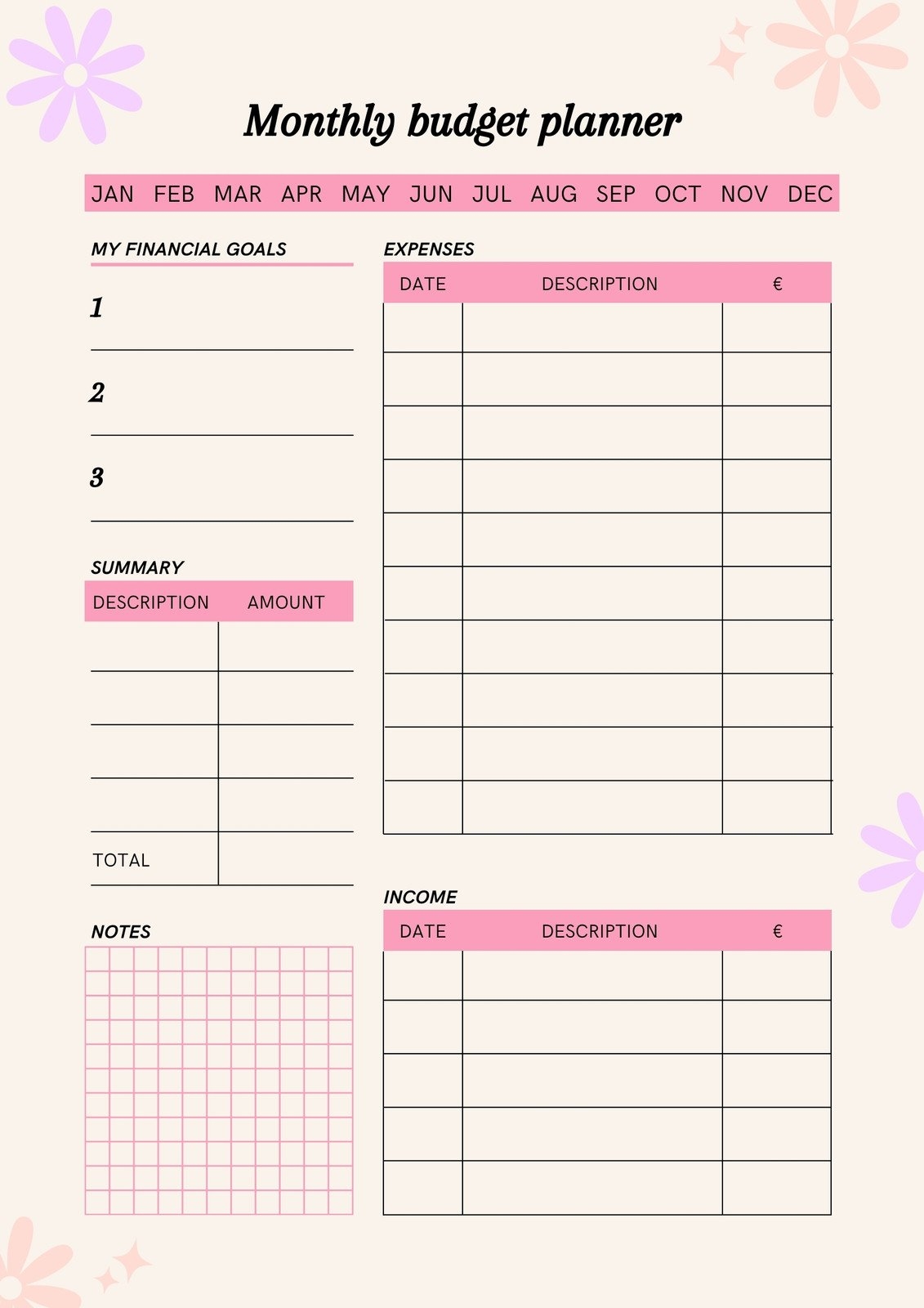 Bi-Weekly Blank Budget Free Printable
