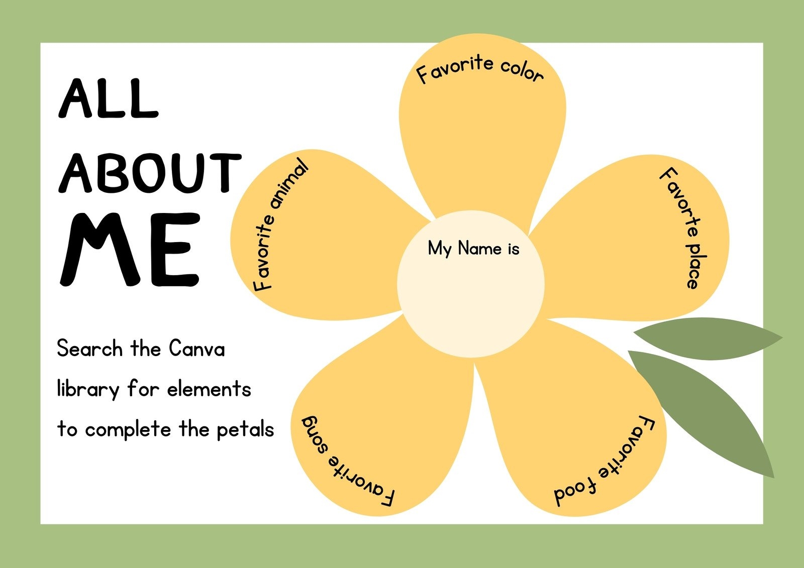 Free And Printable All About Me Worksheet Templates Canva