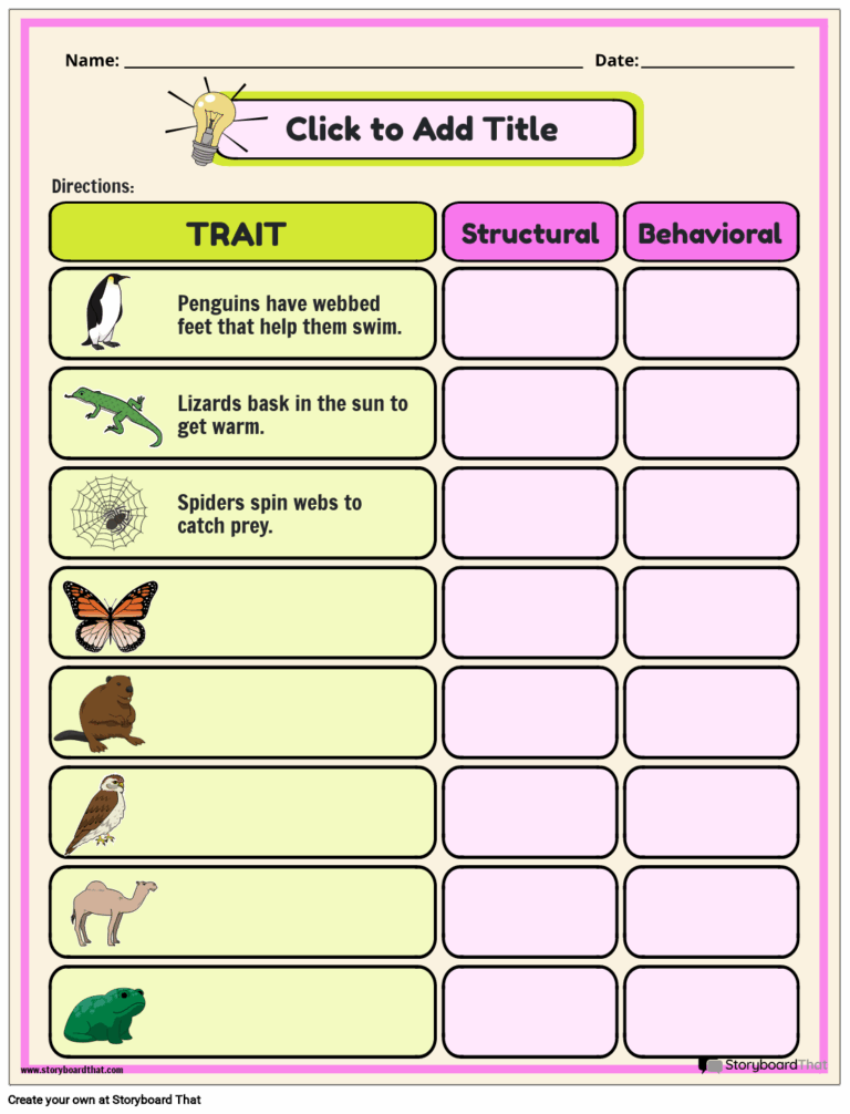 Free Animal Adaptations Worksheets Customize And Print