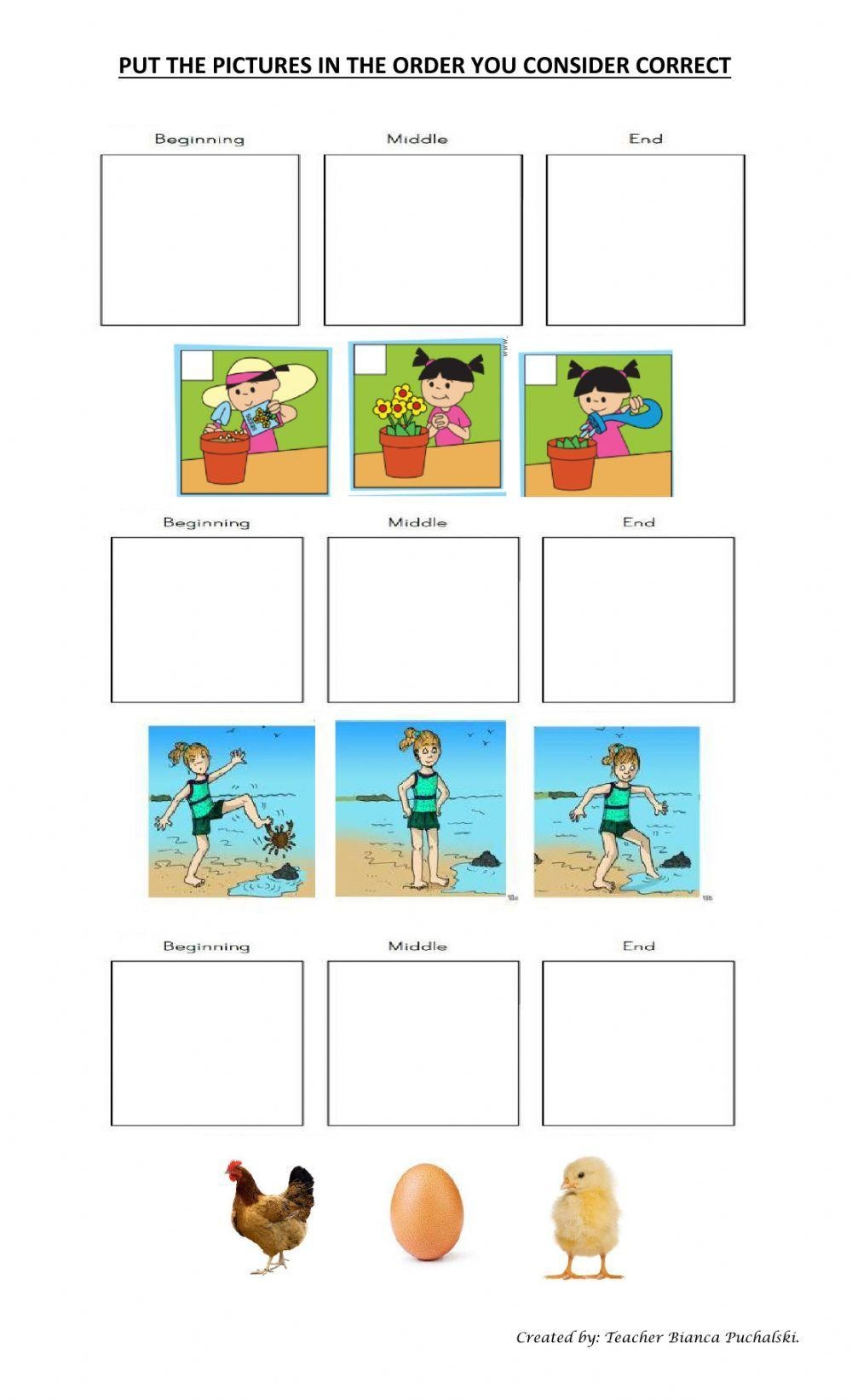 Free Printable Worksheets Beginning Middle End