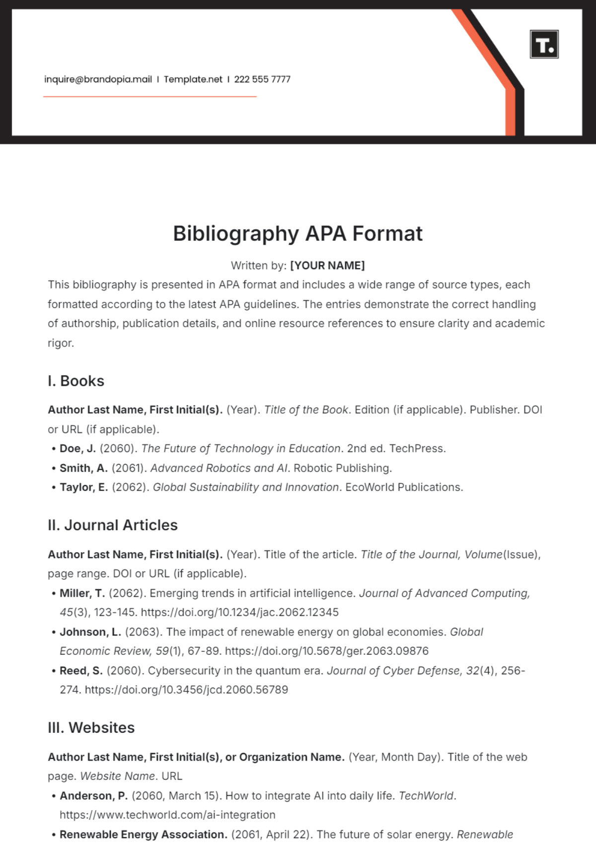 Free Bibliography Templates To Edit Online U0026 Print