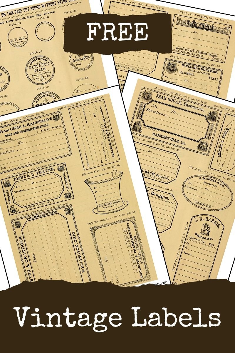 Blank Free Printable Vintage Apothecary Labels