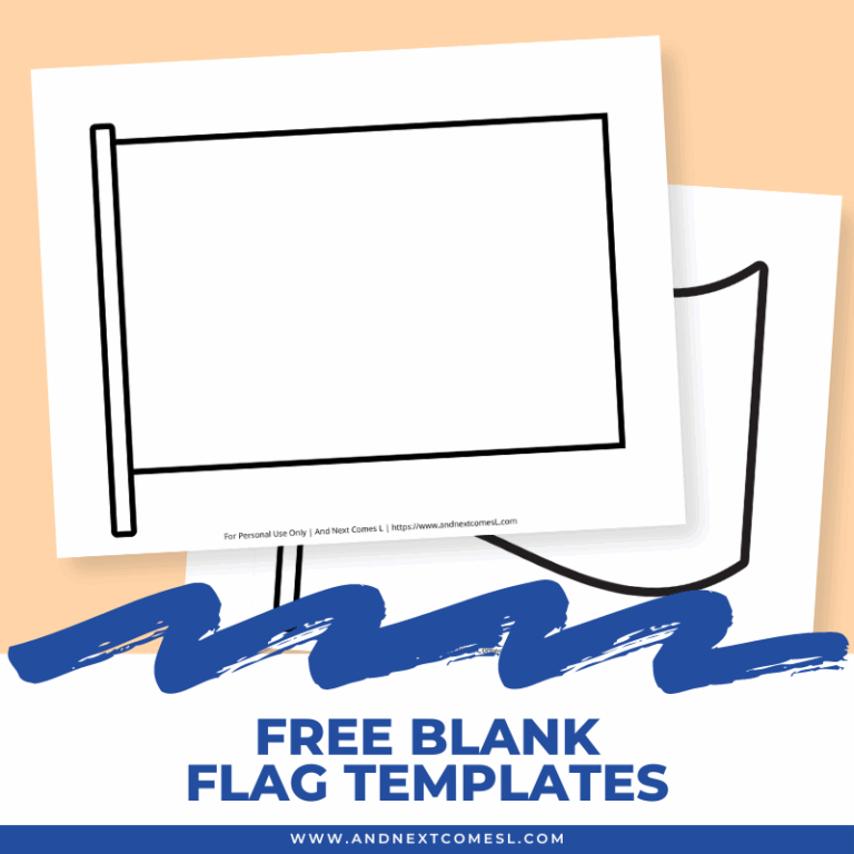 Free Blank Flag Templates For Kids And Next Comes L Hyperlexia 