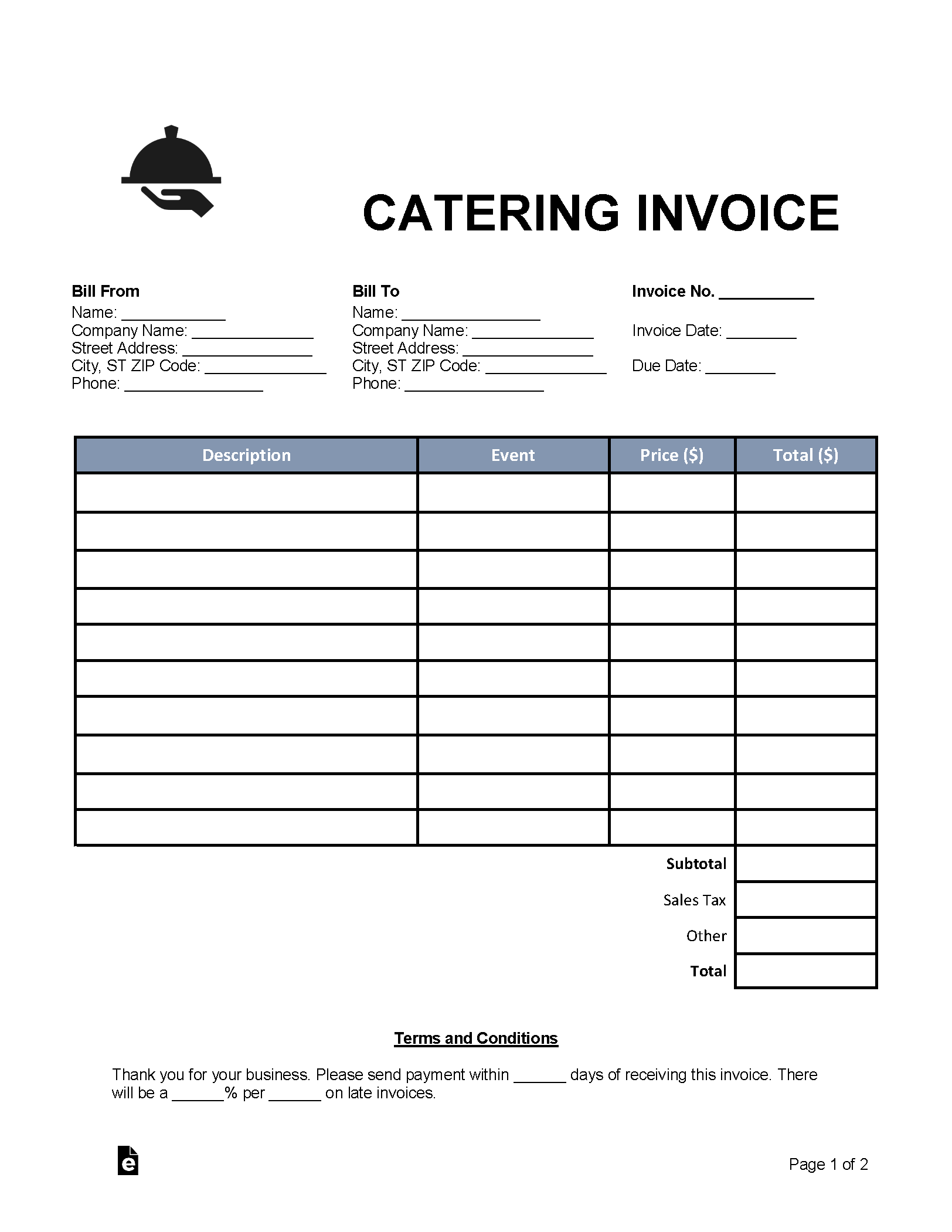 Free Blank Printable Invoices Forms Free Blank Printable Invoices Forms