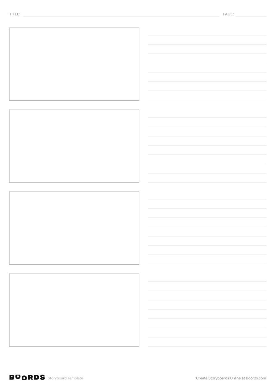 FREE Blank Storyboard Templates Instant Download Boords