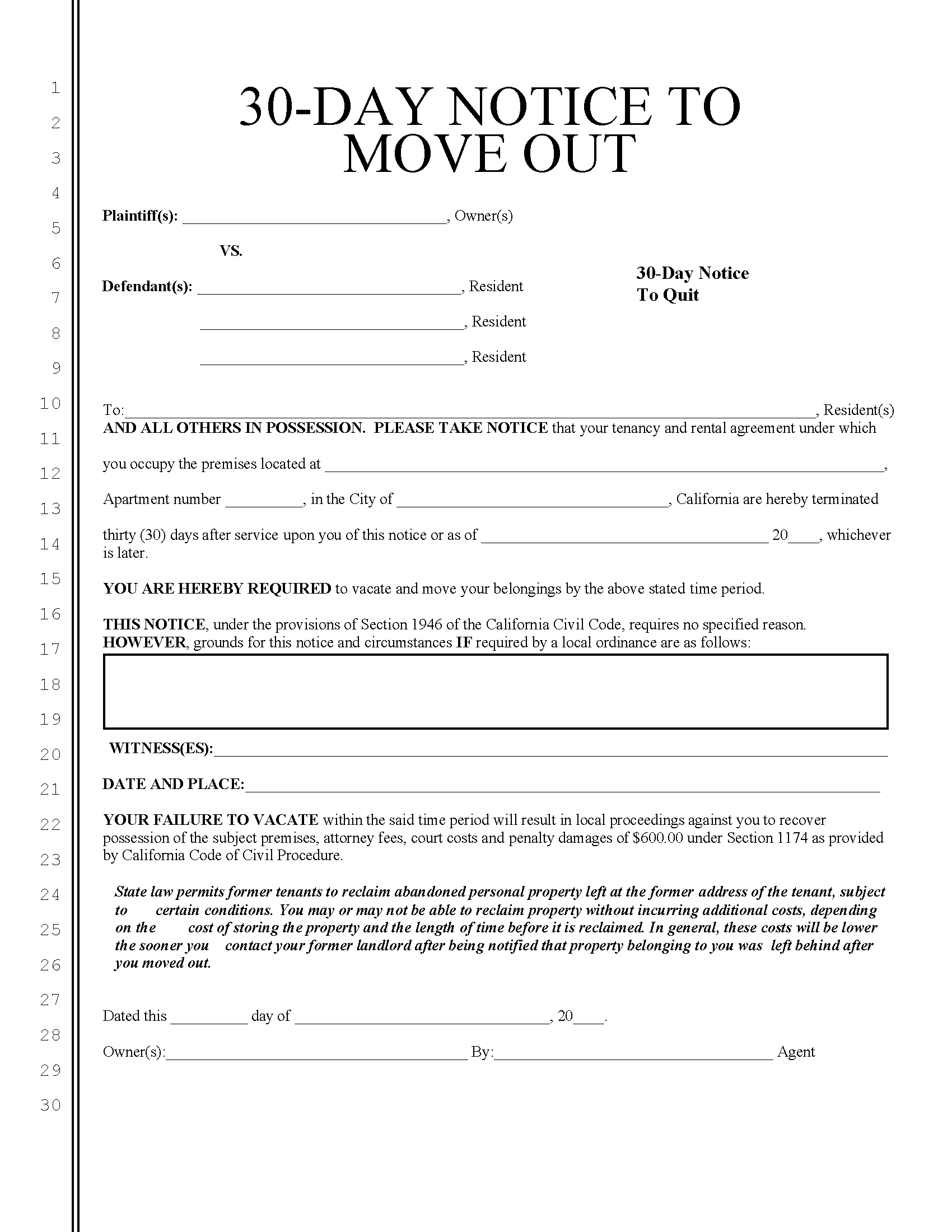 Free California Eviction Notice Templates 6 PDF Word