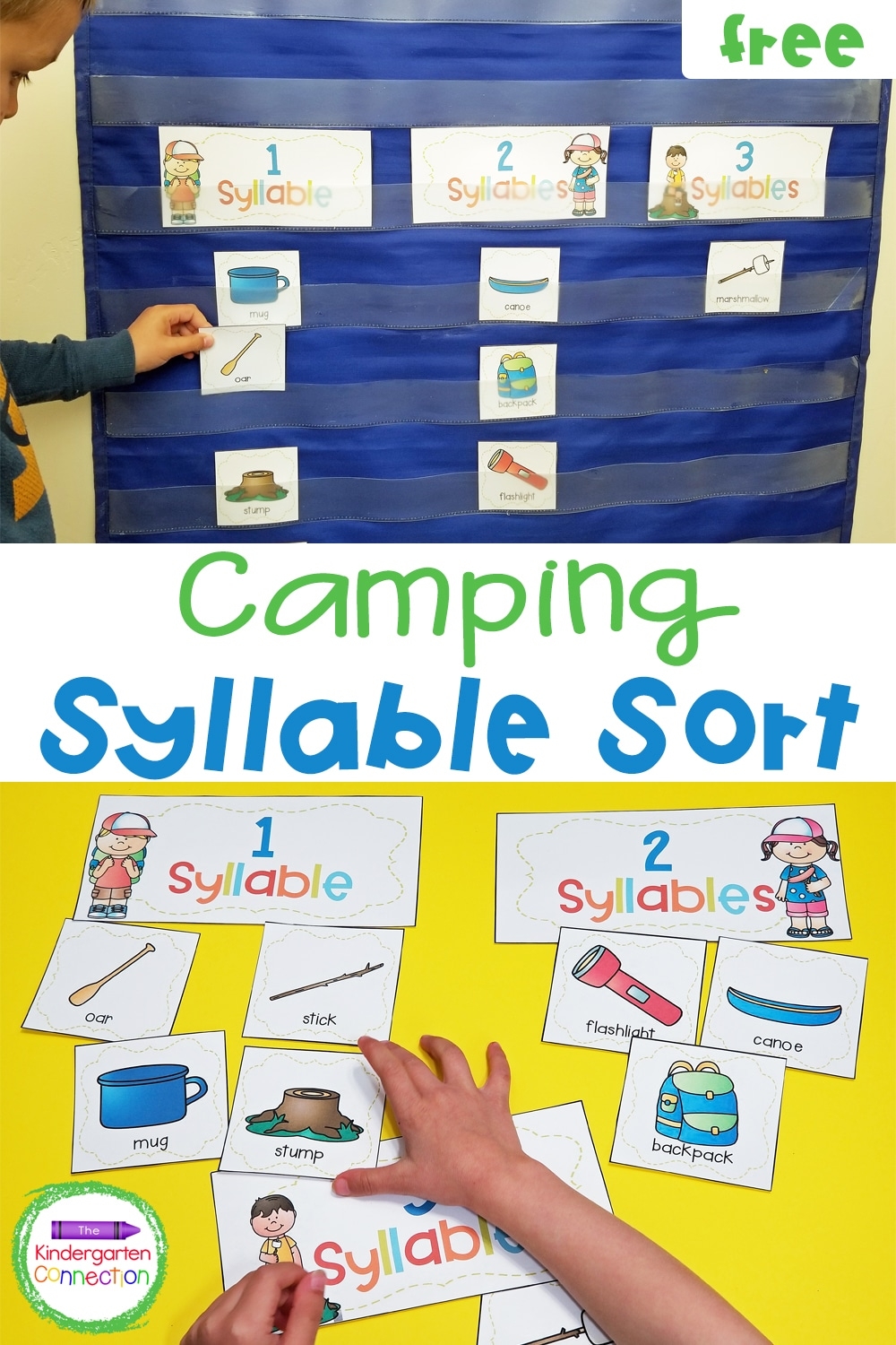 FREE Camping Syllable Sort Activity The Kindergarten Connection