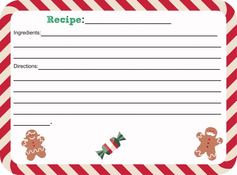 FREE Christmas Recipe Card Printable SheSaved Worksheets Library