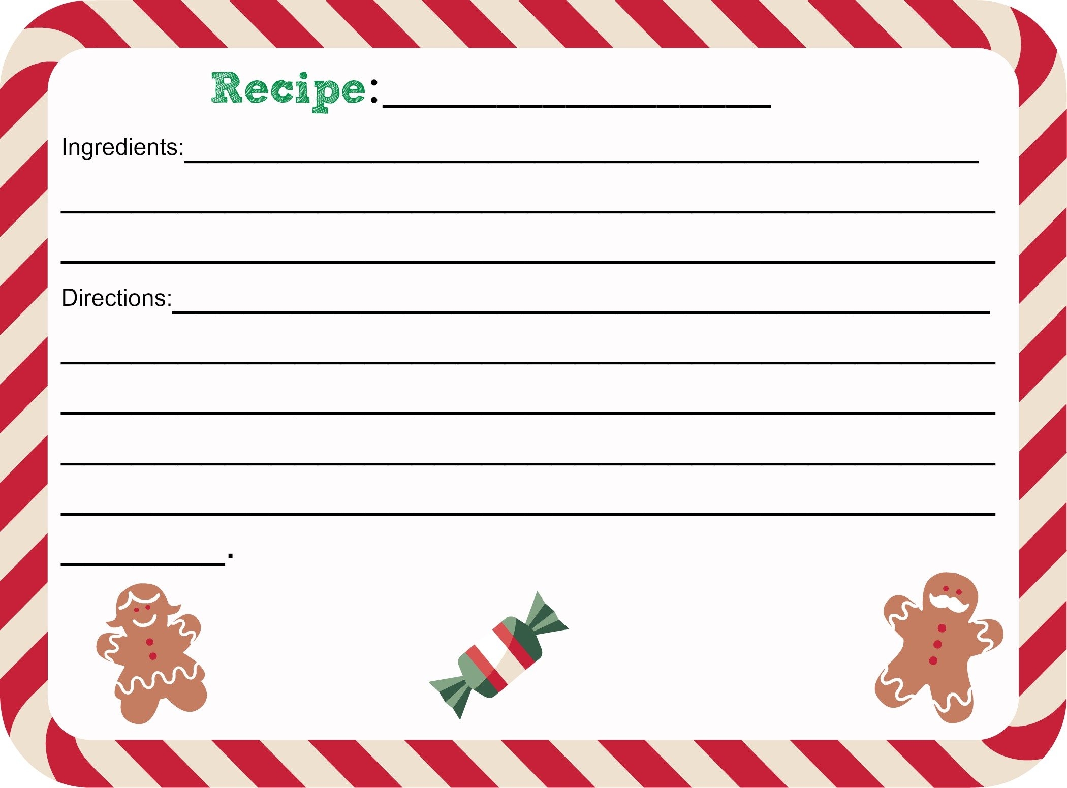 FREE Christmas Recipe Card Printable SheSaved Worksheets Library