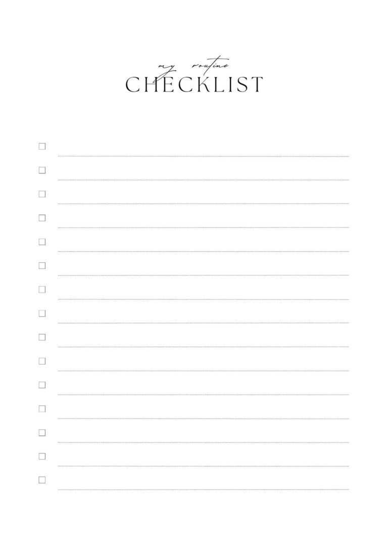 Free Custom Downloadable Checklist Templates Canva