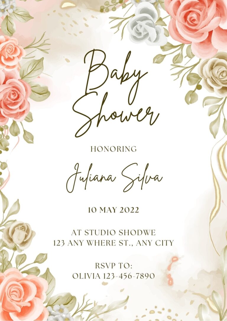 Free Custom Printable Baby Shower Invitation Templates Canva