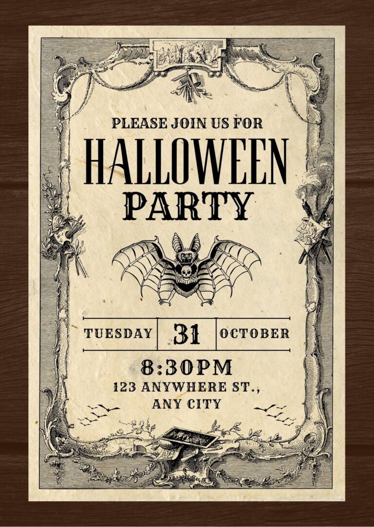 Free Custom Printable Halloween Invitation Templates Canva