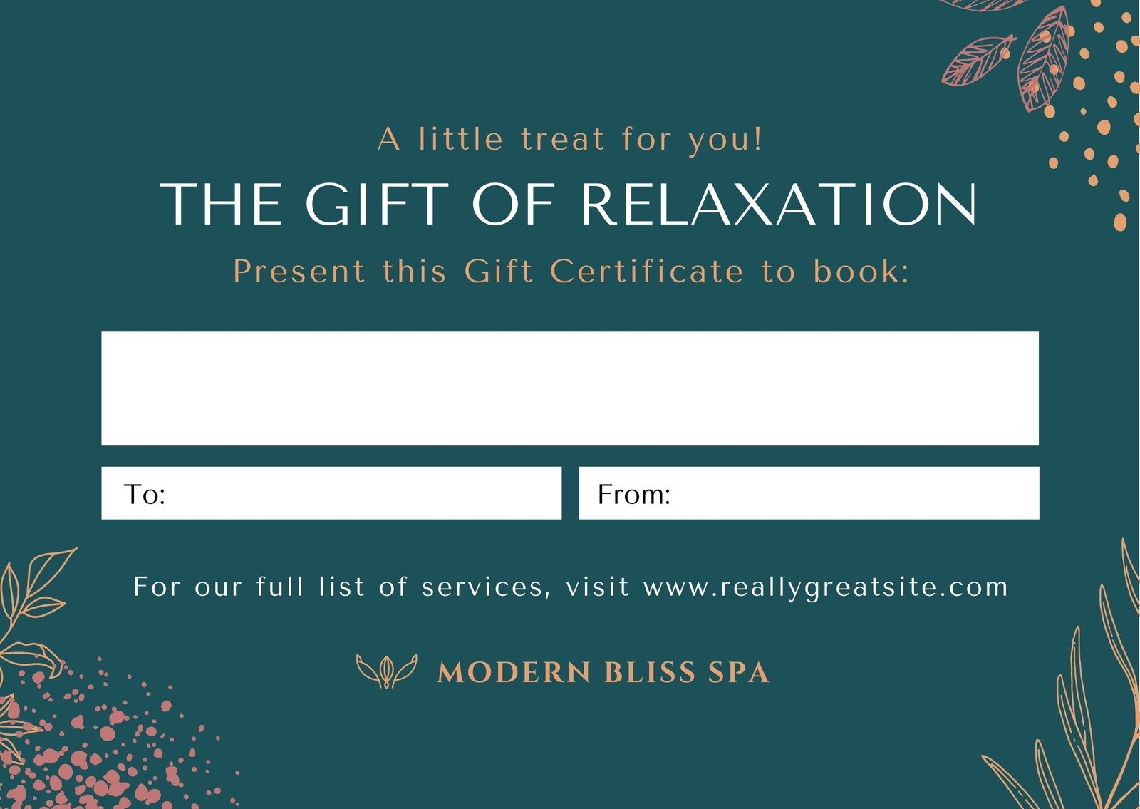 Free Printable Blank Massage Gift Certificates