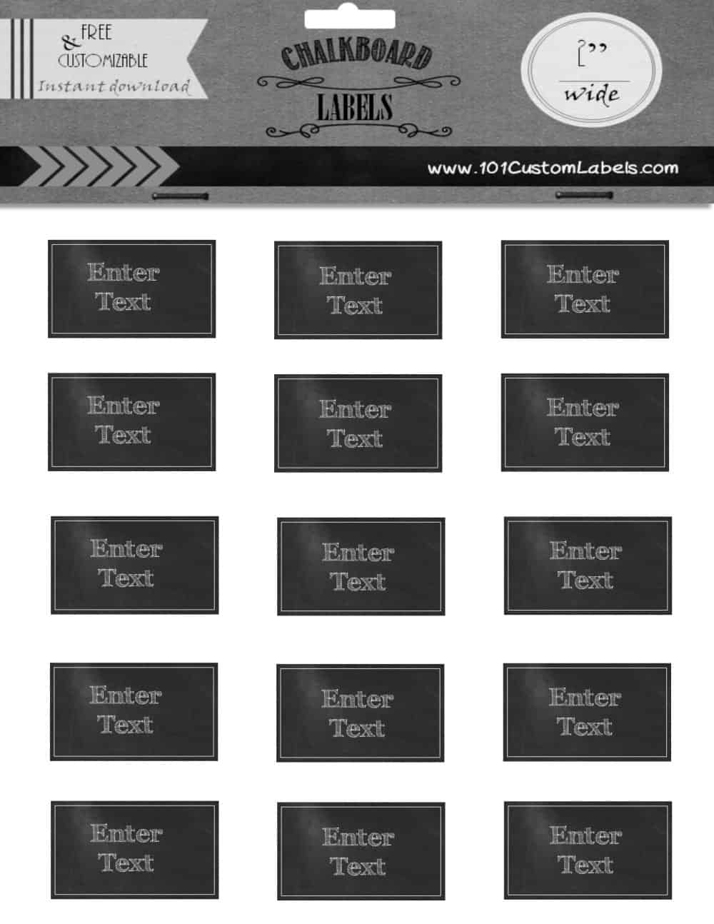 Free Custom Rectangle Chalkboard Labels