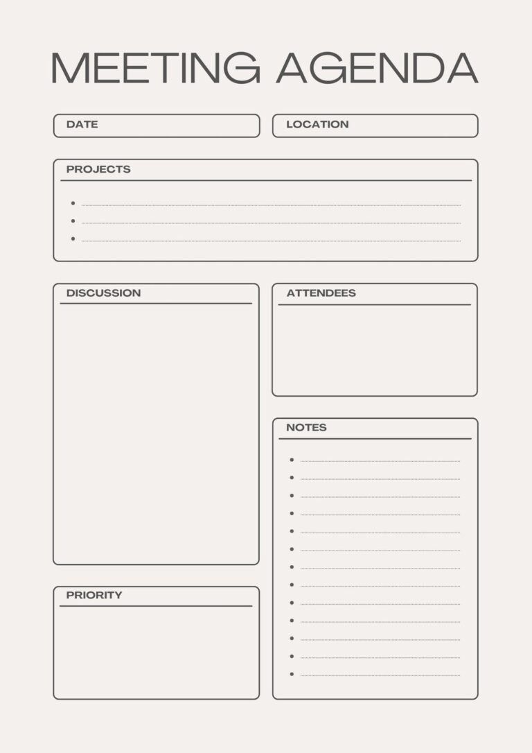 Free Customizable Agenda Document Templates To Print Canva