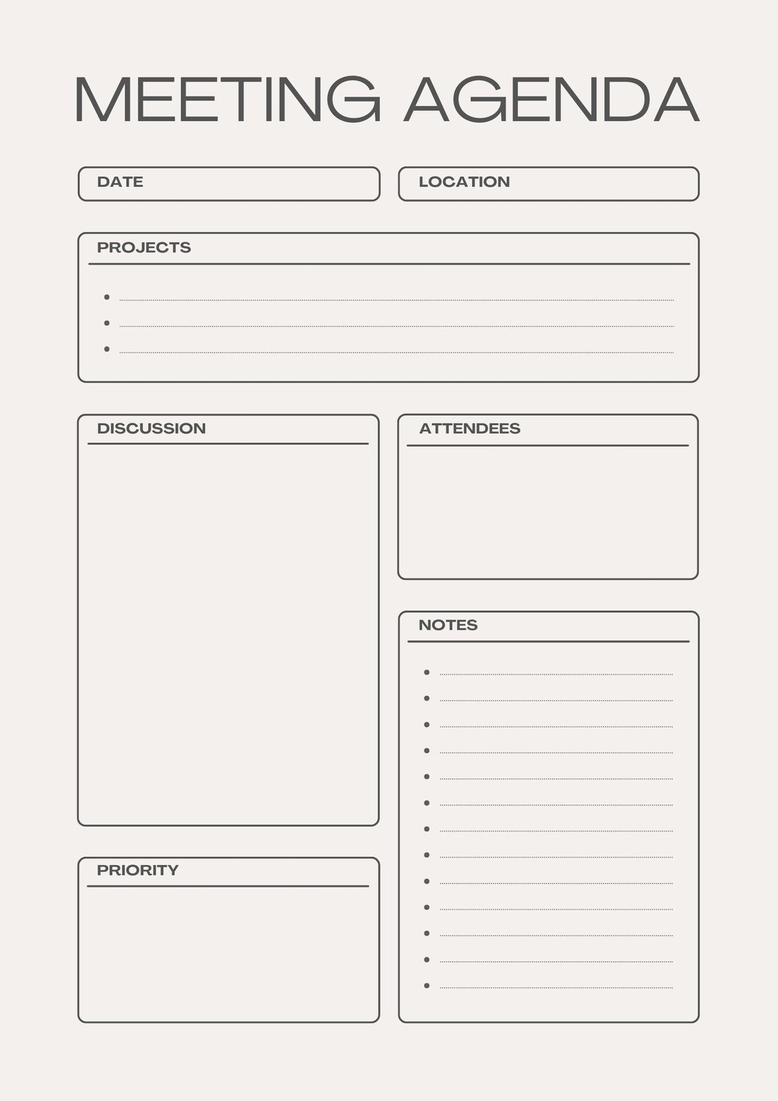 Free Customizable Agenda Document Templates To Print Canva