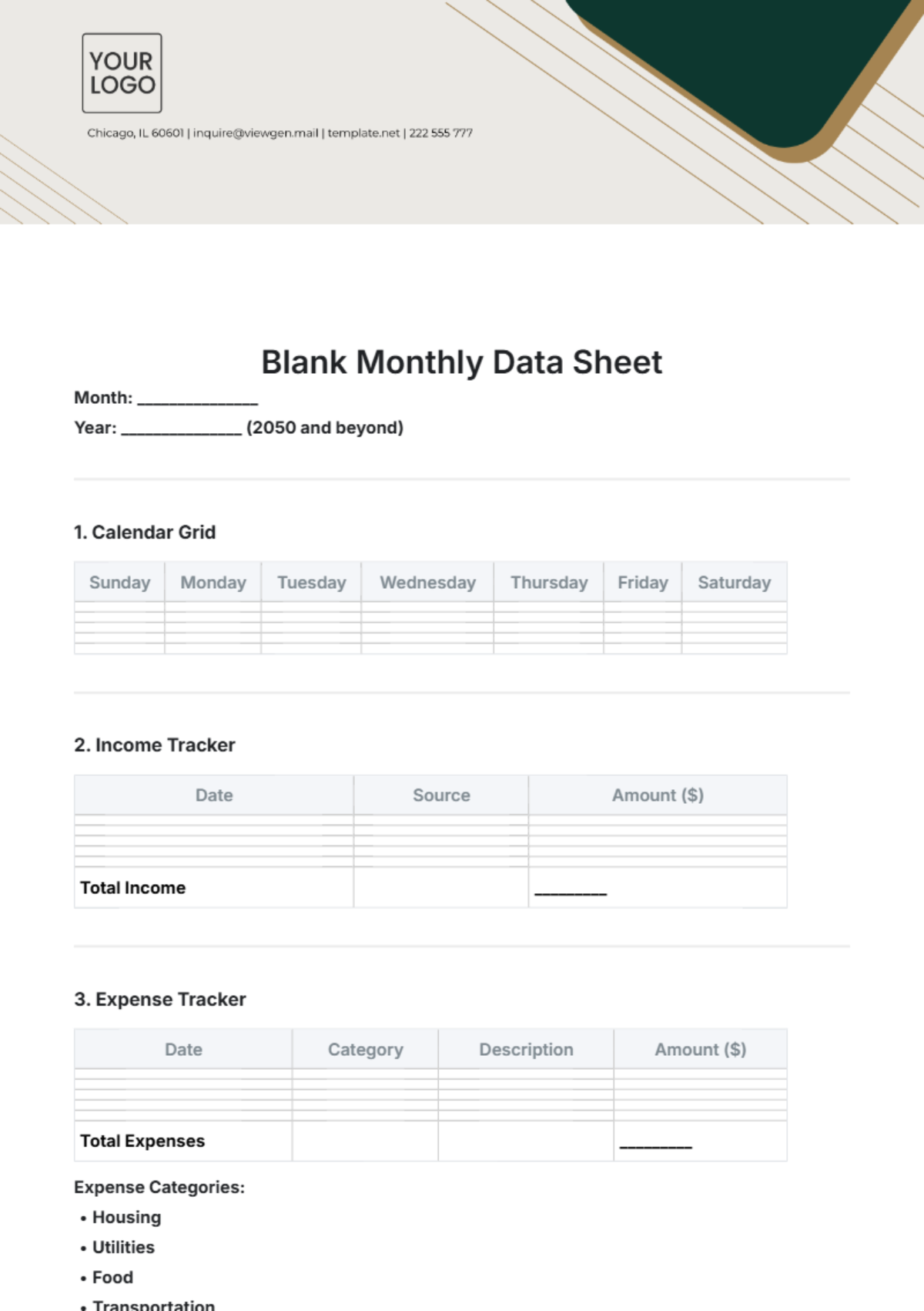 Free Data Sheet Templates To Edit Online U0026 Print