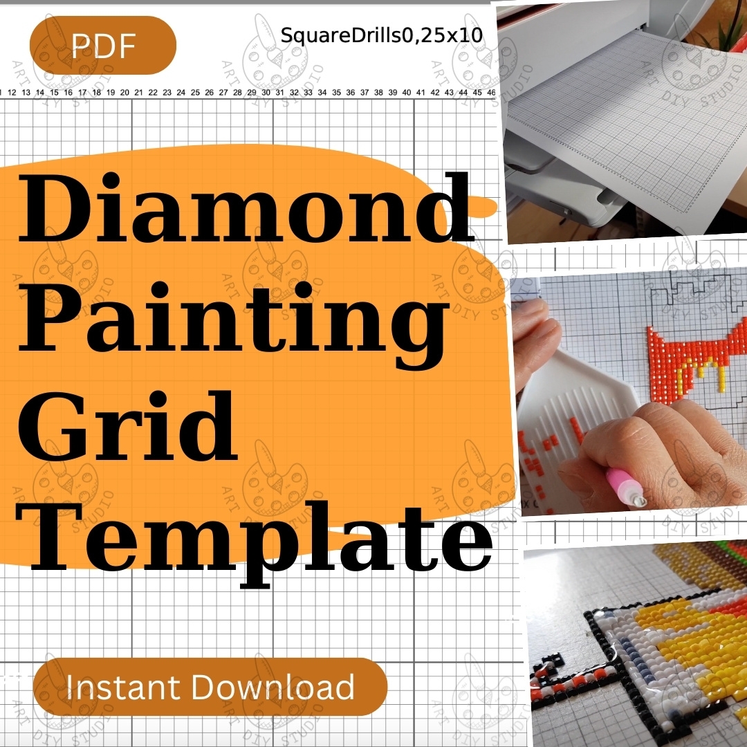 Free Diamond Painting Grid Template Artdiystudio