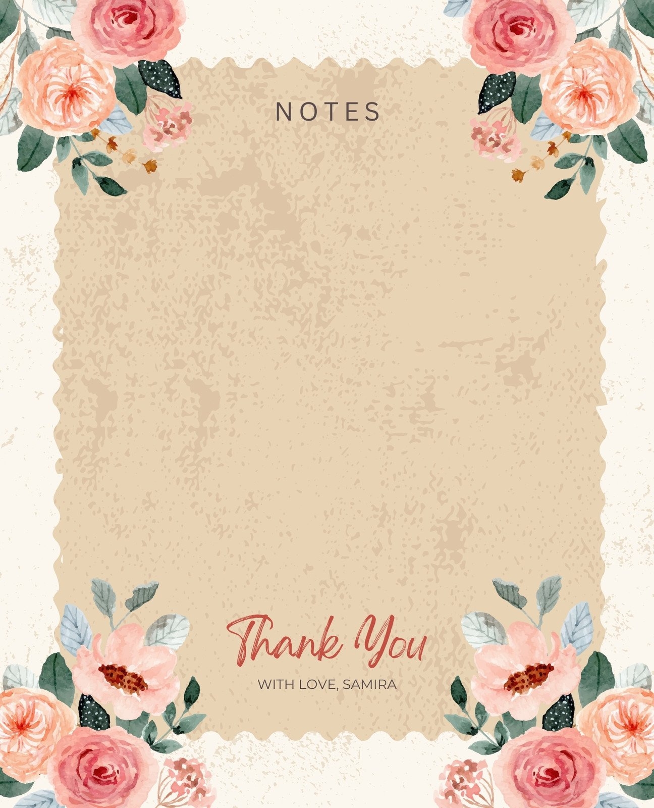 Free Editable Printable Floral Note Card Templates Canva