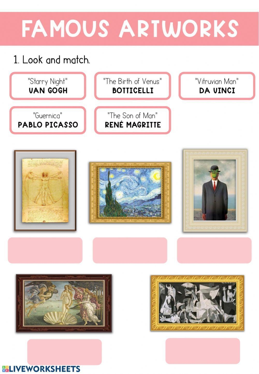 Free Famous Artists Worksheet Download Free Famous Artists Worksheet Png Images Free Worksheets On Clipart Library