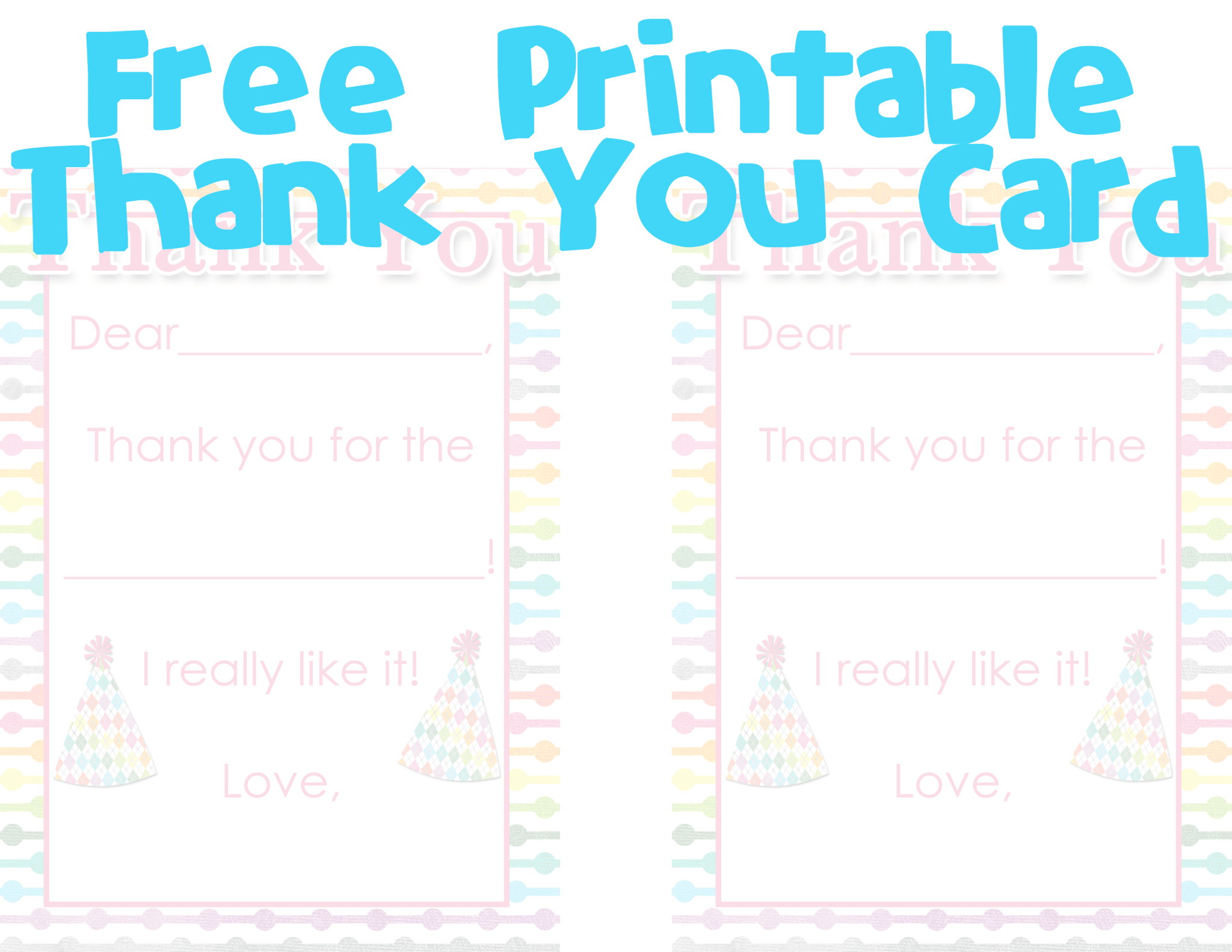 Free Fill in the Blank Thank You Card Printable Really Are You 