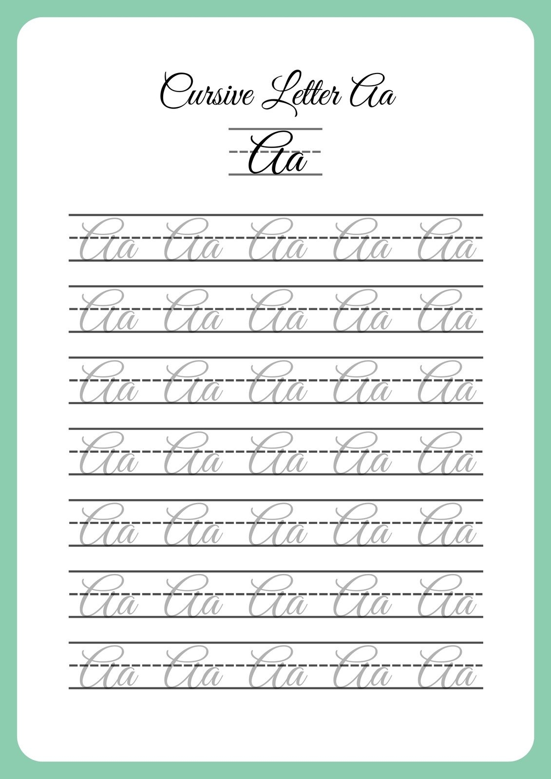Free Printable Uppercase Cursive Worksheets