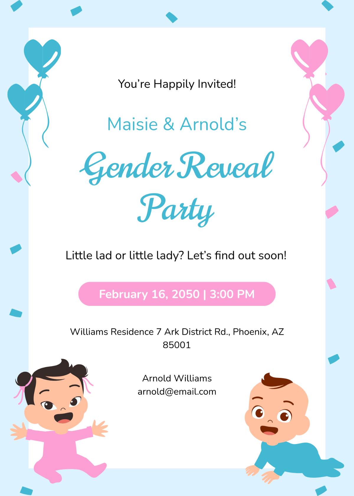 Free Gender Reveal Invitation Templates Editable And Printable
