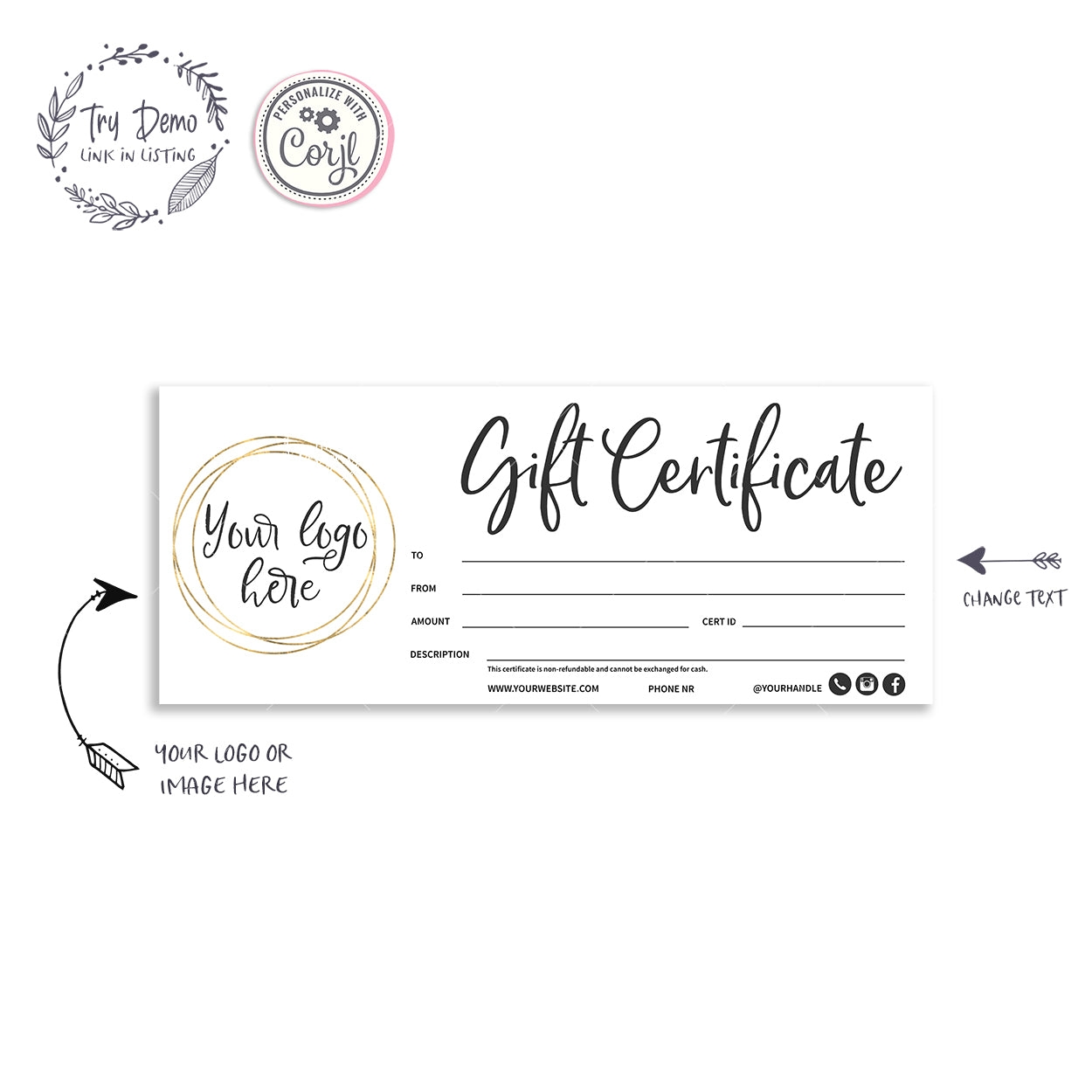 Free Blank Printable Gift Certificate Template
