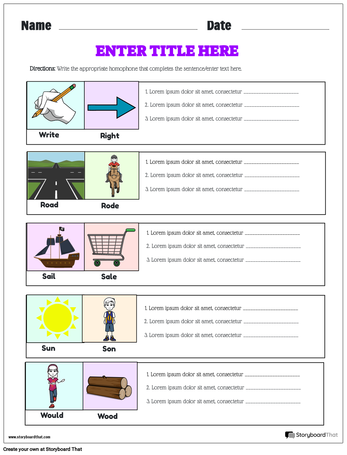 Free Printable Worksheets Homophones Grade 3