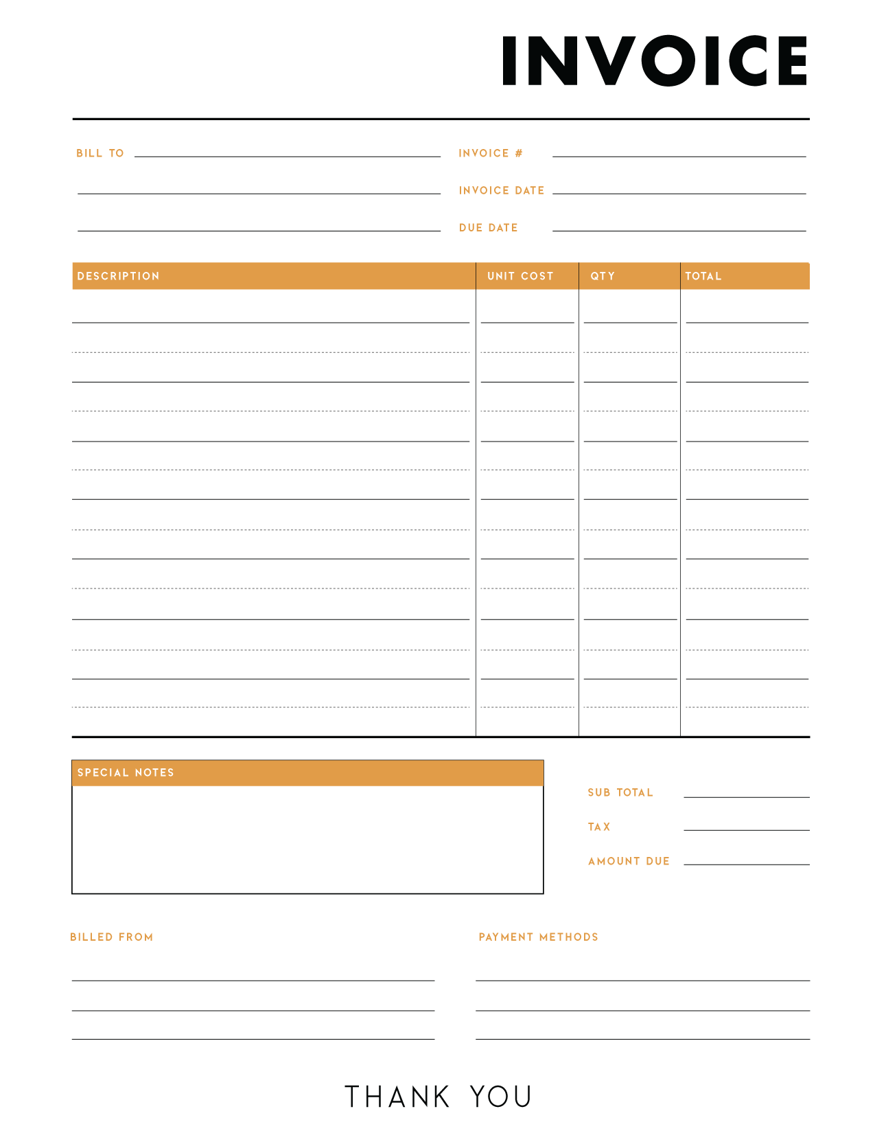 Free Invoice Templates PDF World Of Printables