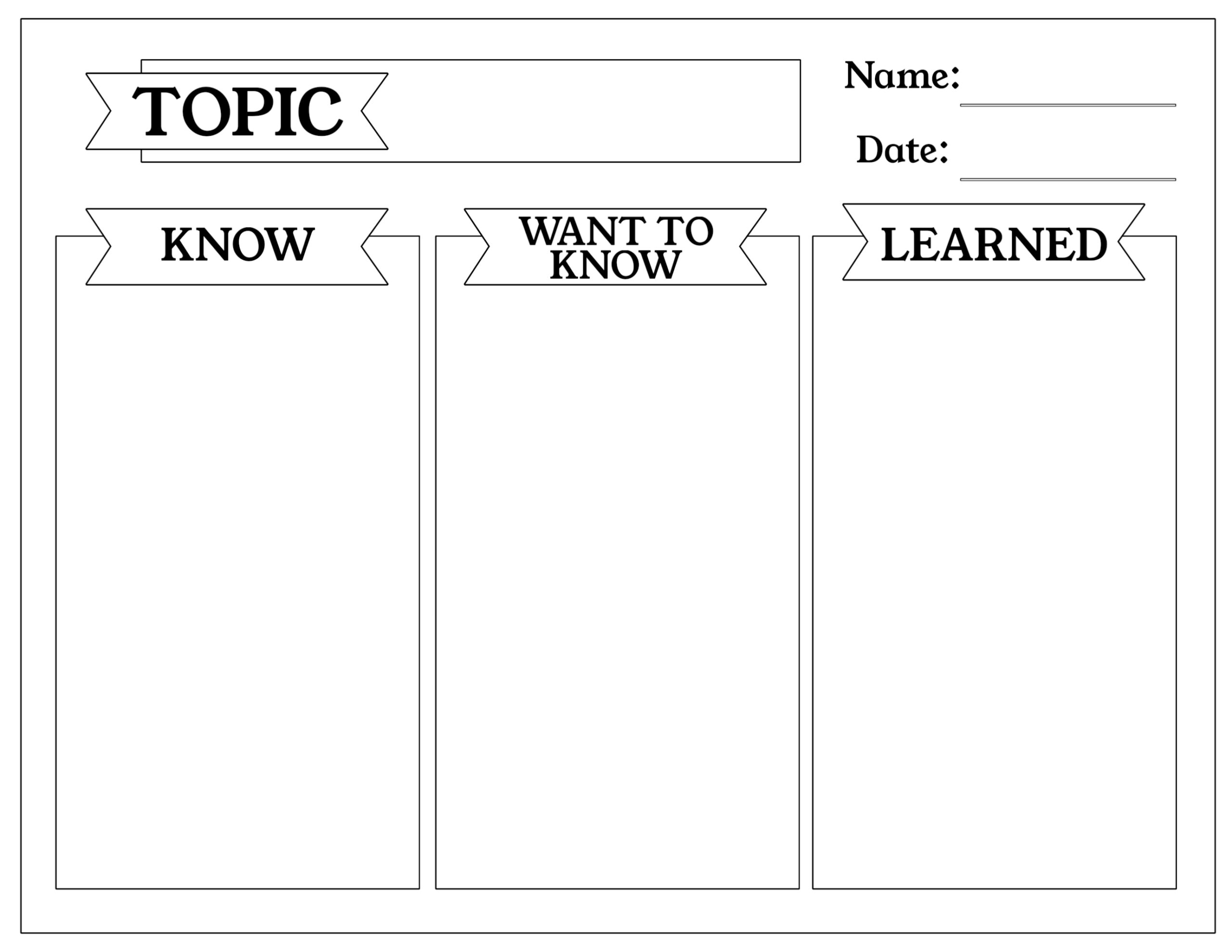 Free Printable Blank Homework Charts