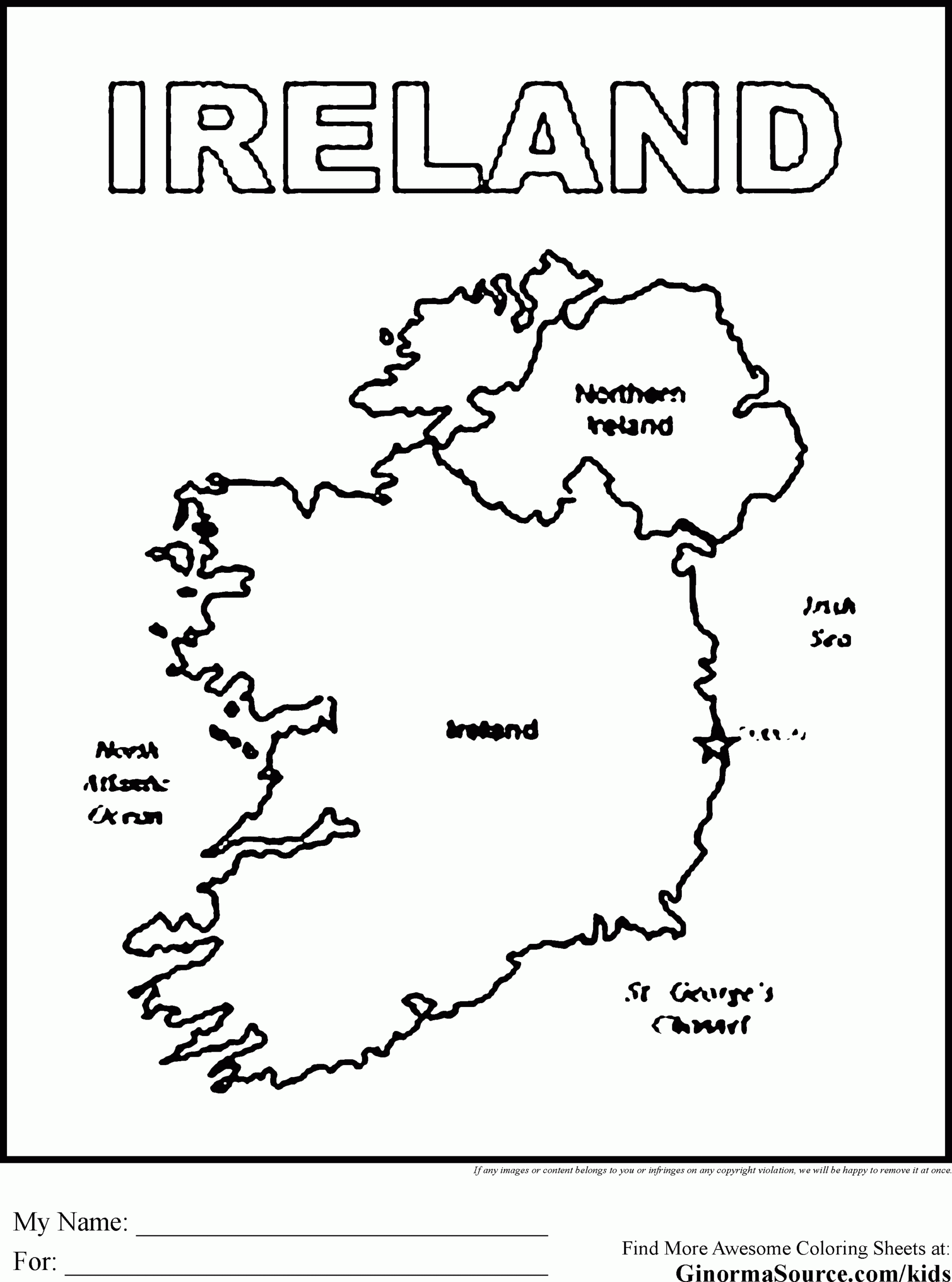 Free Printable Blank Map Of Ireland