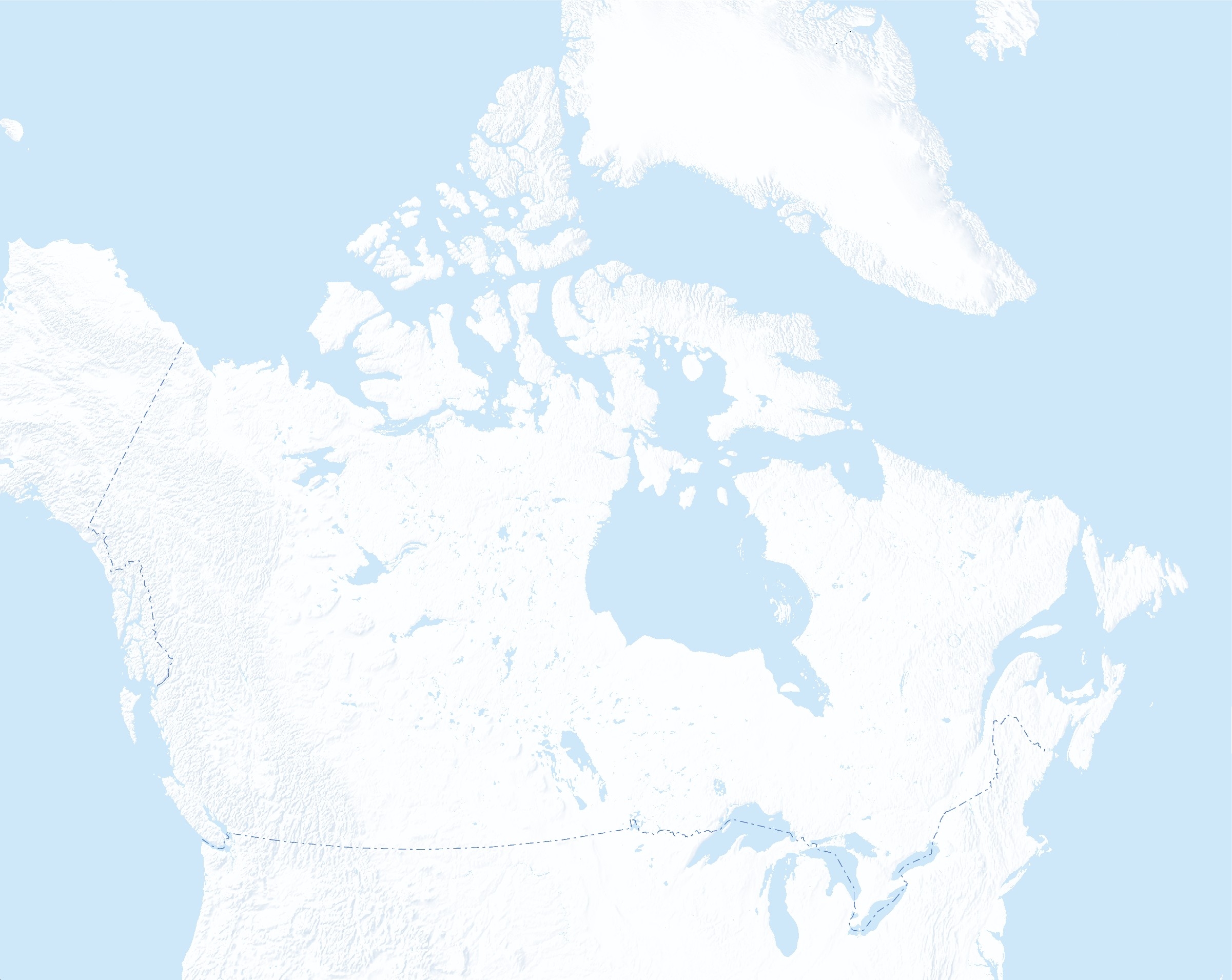 Blank Free Printable Map Of Canda