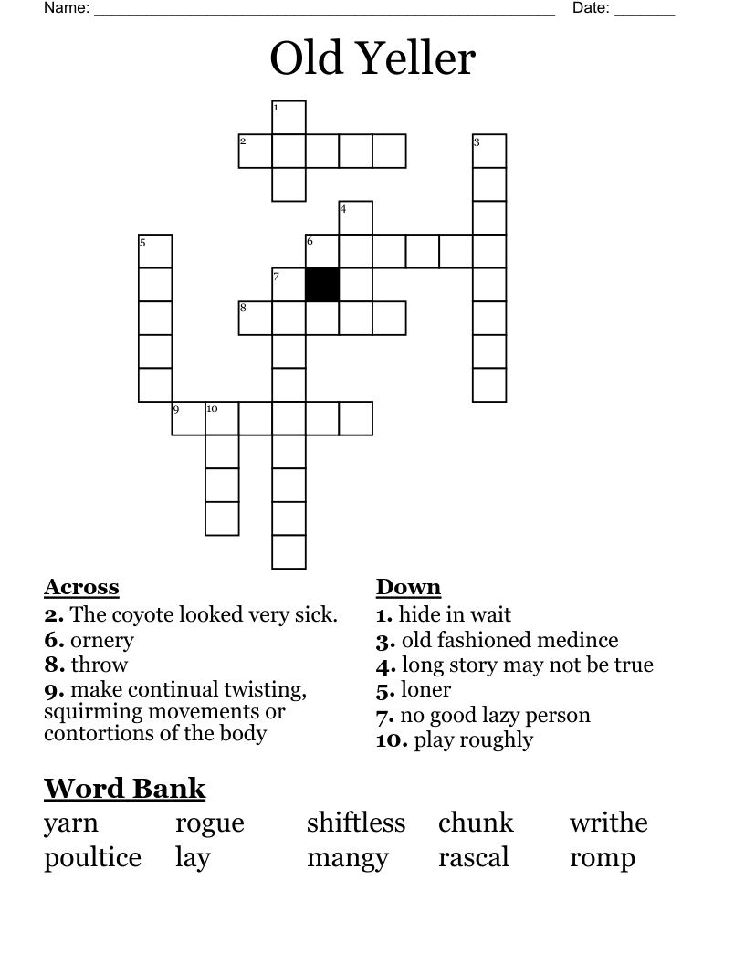 Free Old Yeller Worksheet Download Free Old Yeller Worksheet Png Images Free Worksheets On Clipart Library