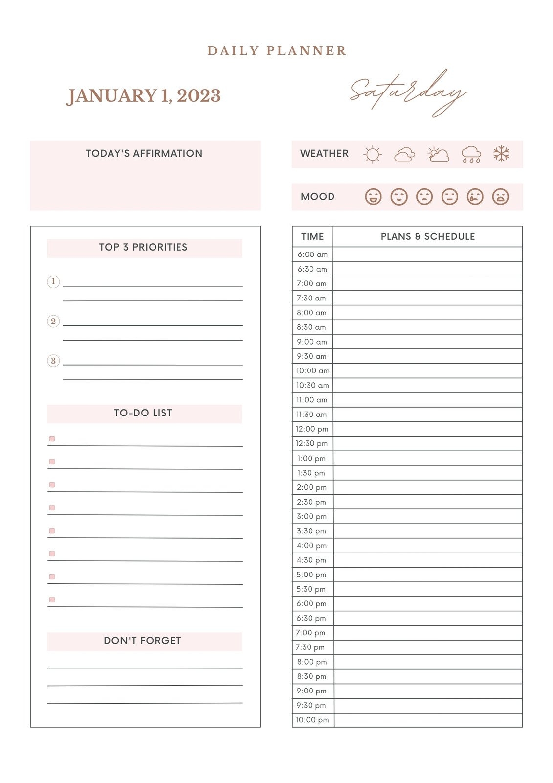 Free Personalized Monthly Planner Templates To Print Canva