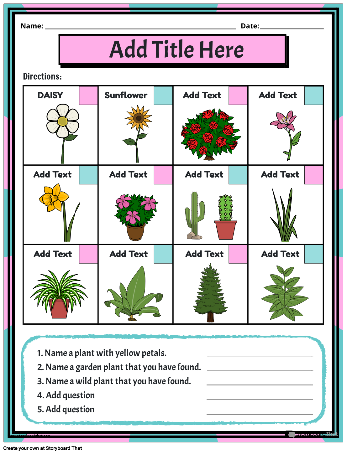 Free Plant Worksheets Easy Custom Design