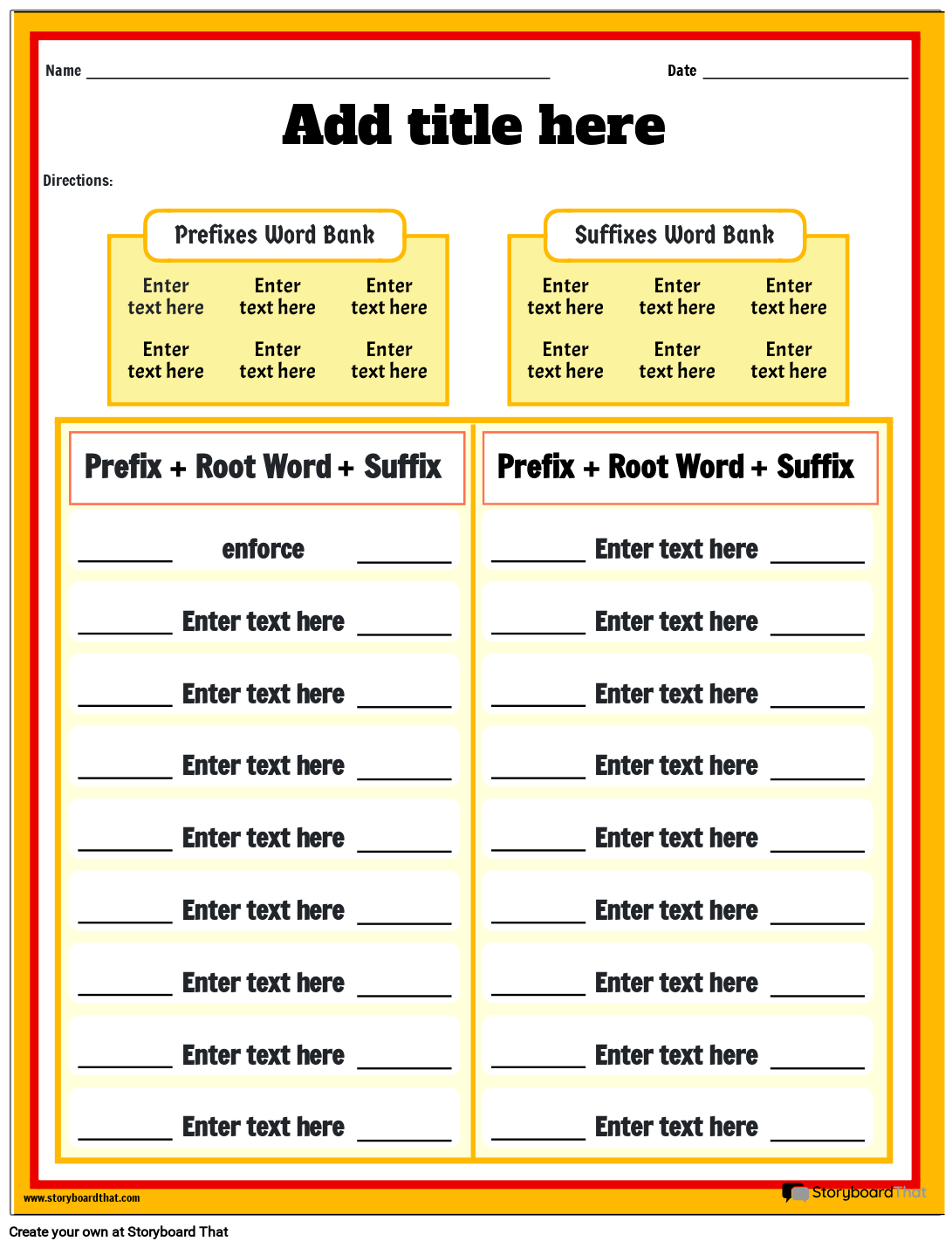 Free Prefixes And Suffixes Worksheets StoryboardThat