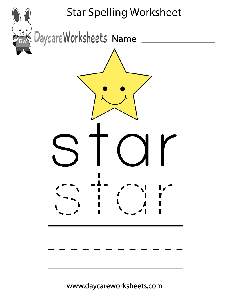 Free Printable Worksheet Kindergarten Spelling Worksheet