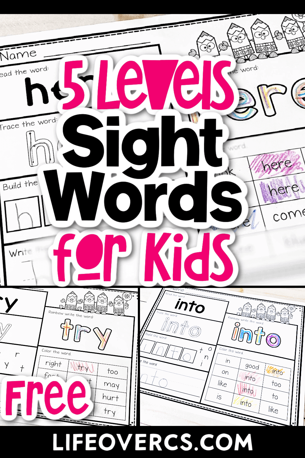 Free Printable Site Word Worksheets