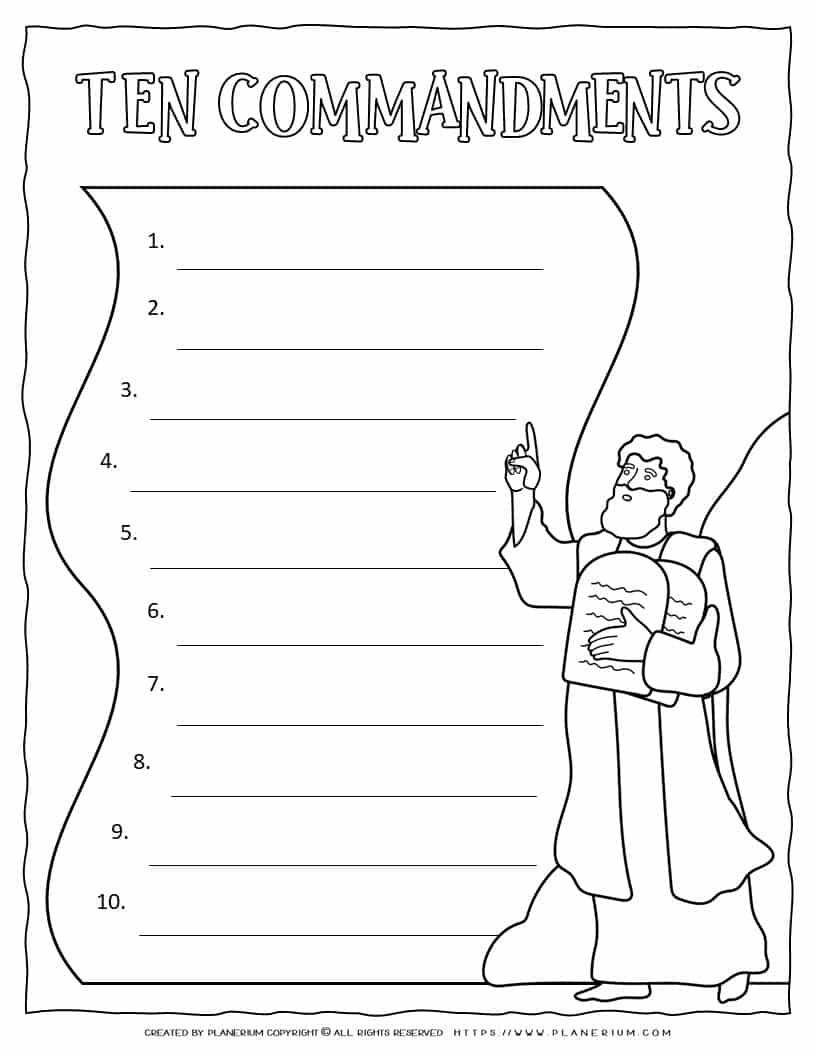 FREE Printable 10 Commandments Colouring Page Colouring Sheets Worksheets Library