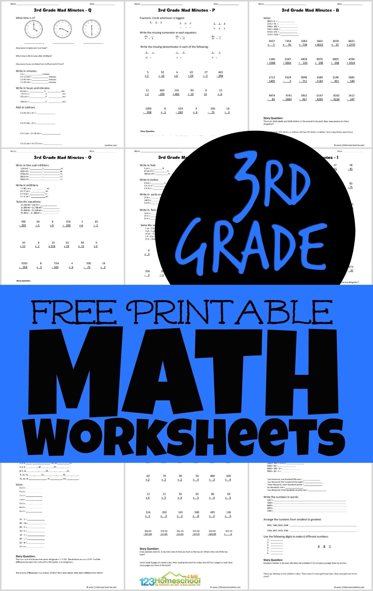 Free Printable Third Grade Fraction Worksheets